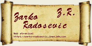 Žarko Radošević vizit kartica